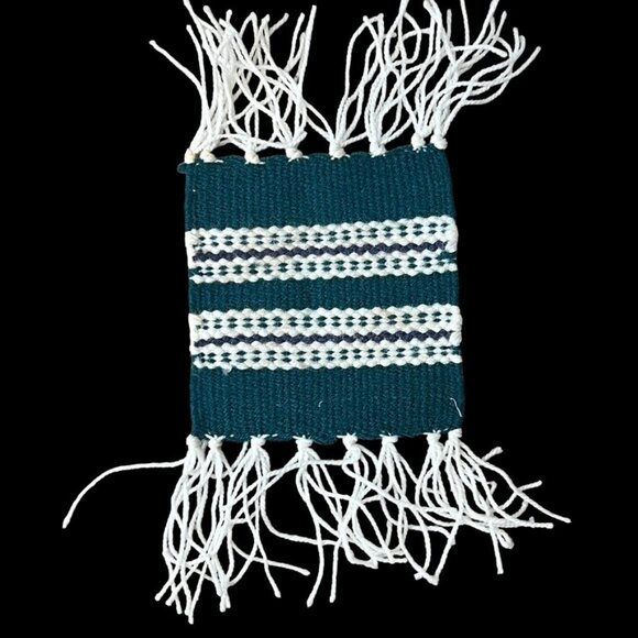 Tejidos Rio Bravo Southwest Woven Coasters Mug Rugs 4 Fringes Multicolor - Picture 6 of 10